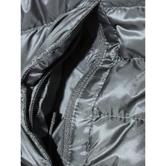 Athleta Downkind Goose Down Jacket Size XXS Gray Snaps Packable Lightweight - Picture 7 of 11